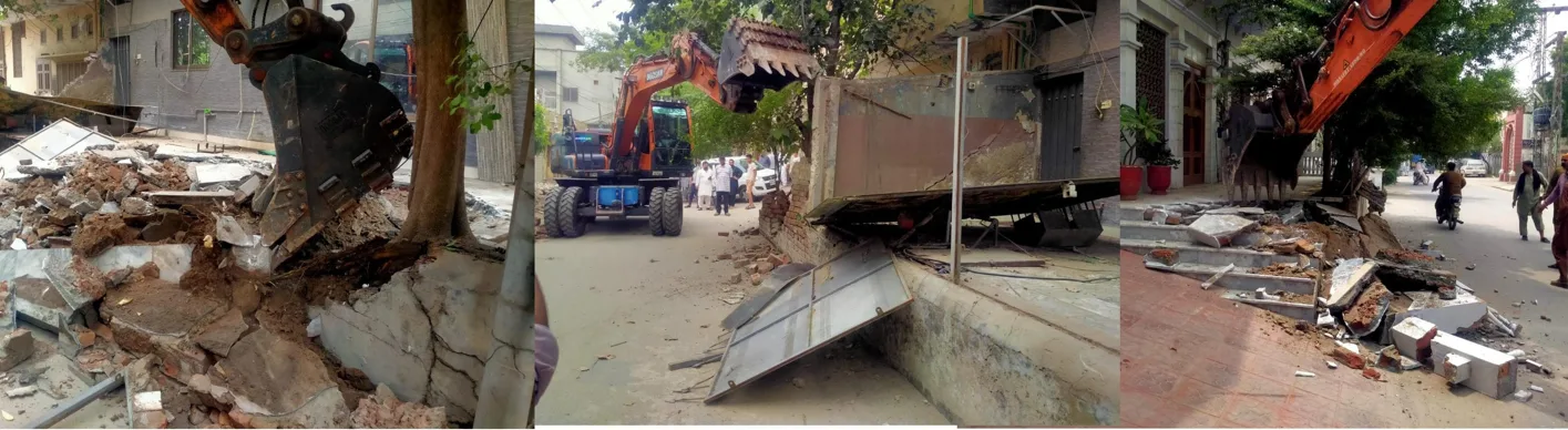فیصل آباد میں تجاوزات کے خلاف بڑا آپریشن، گلبرگ بی میں متعدد غیر قانونی تعمیرات مسمار